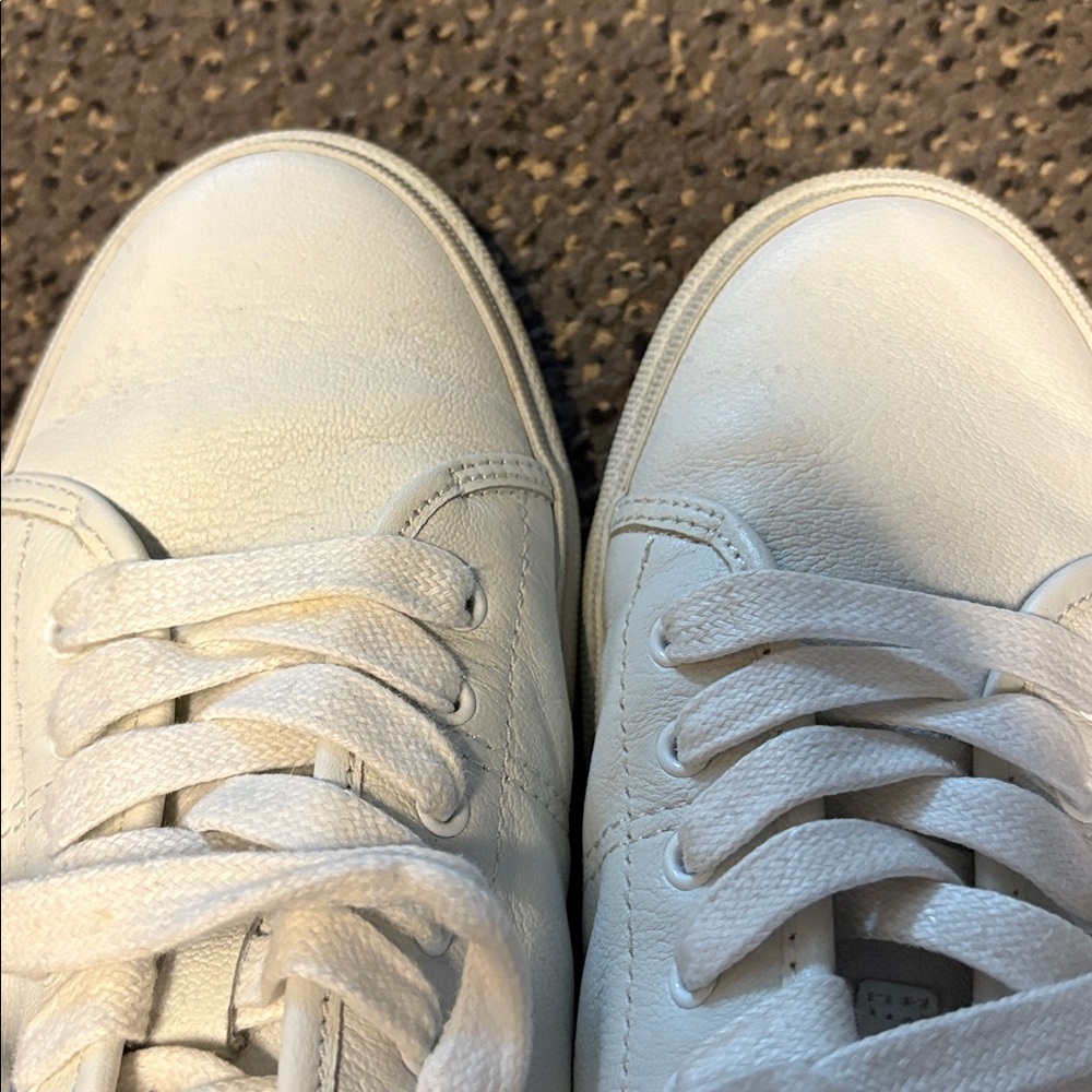 Frye Classic White Leather Sneakers.  Worn once - Picture 6 of 6